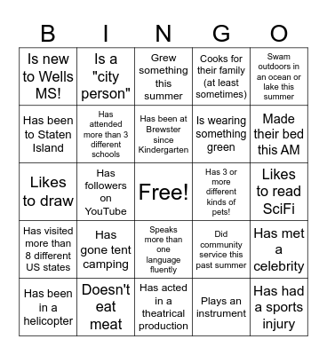 FIND SOMEONE WHO... Bingo Card