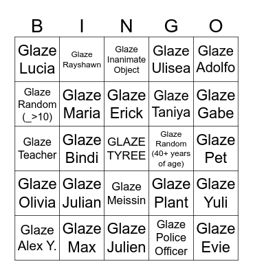 Slobbering On It Bingo Card