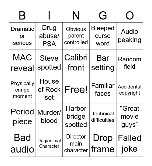 CC7D BINGO Card