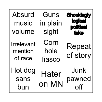 Labor Day 2024 Bingo Card