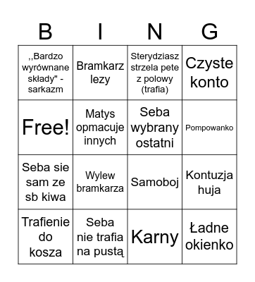 Bingo halowe Bingo Card