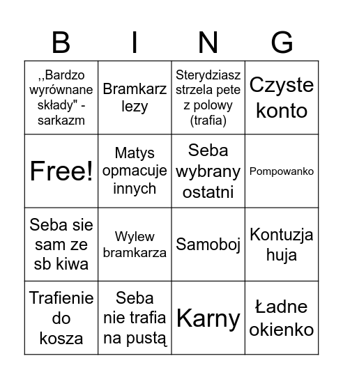 Bingo halowe Bingo Card