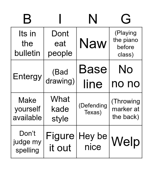 Bro.Bingo Card