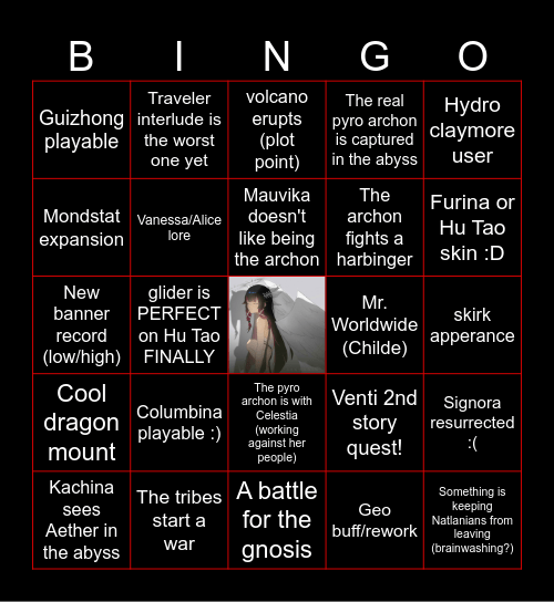 Natlan :3 Bingo Card