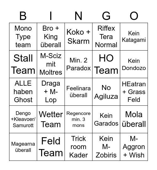 NPDL S11 Bingo Card