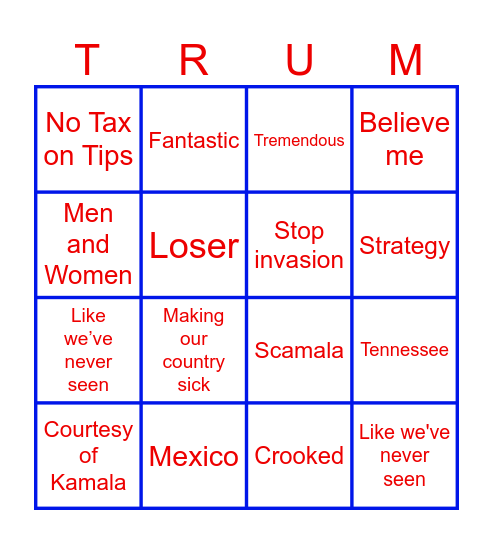 Political Bingo Card