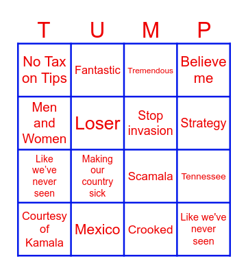 Political Bingo Card