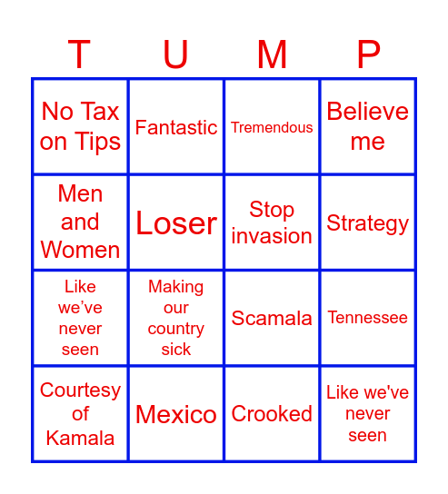 Political Bingo Card