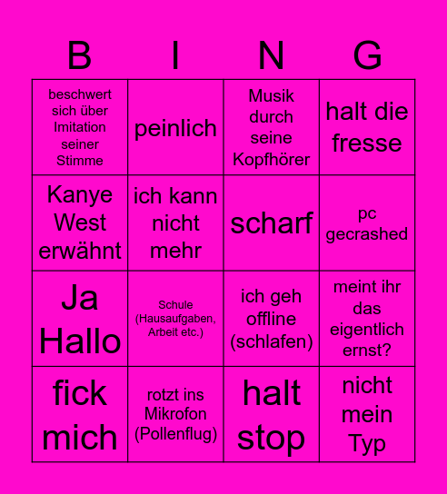 BB - Bennet Bingo Card