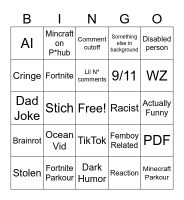 Instagram Reels Bingo Card