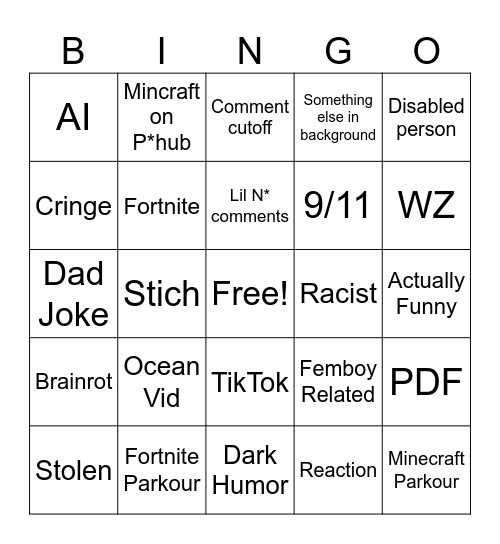 Instagram Reels Bingo Card