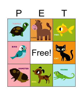 Pets Bingo Card