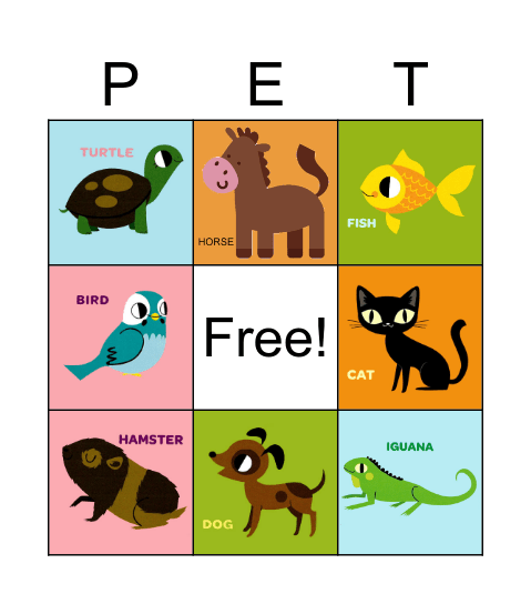 Pets Bingo Card