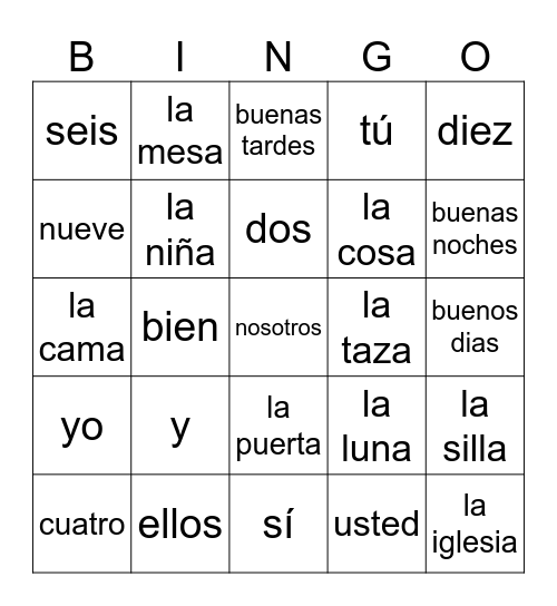 BINGO Card