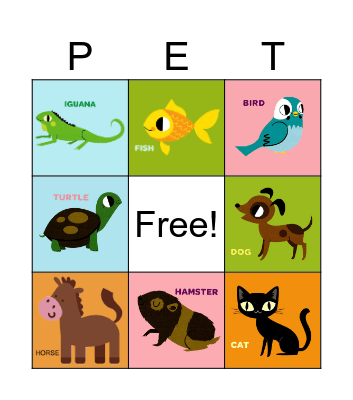 Pets Bingo Card