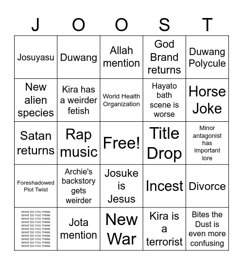 LCBK Bingo Card