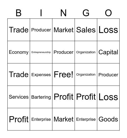 Business Bingo Card