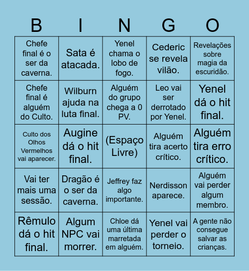 Bingo do final de Alementarez Bingo Card