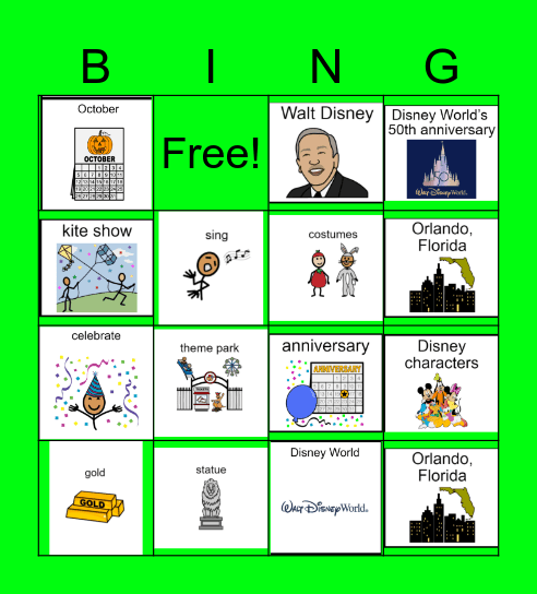 N2Y Bingo! Disney Bingo Card
