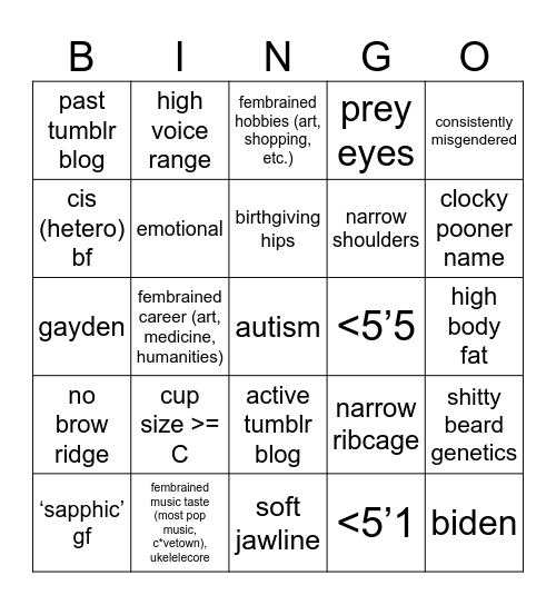 NGMI Bingo Card