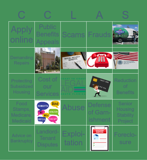 Coast to Coast Legal Aid of South Florida Bingo Card