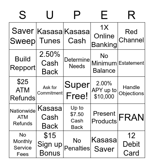 KASASA BINGO Card