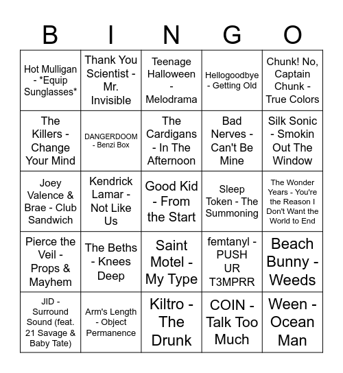 WRAPPED BINGO (BINGWRAP) Bingo Card