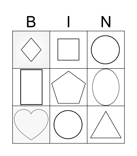 Bingo Shapes Bingo Card