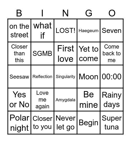 @Alexice18086199 Bingo Card