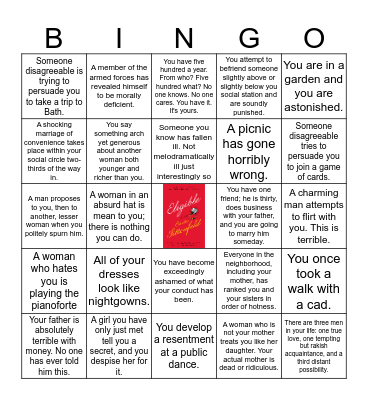 Jane Austen Bingo Card