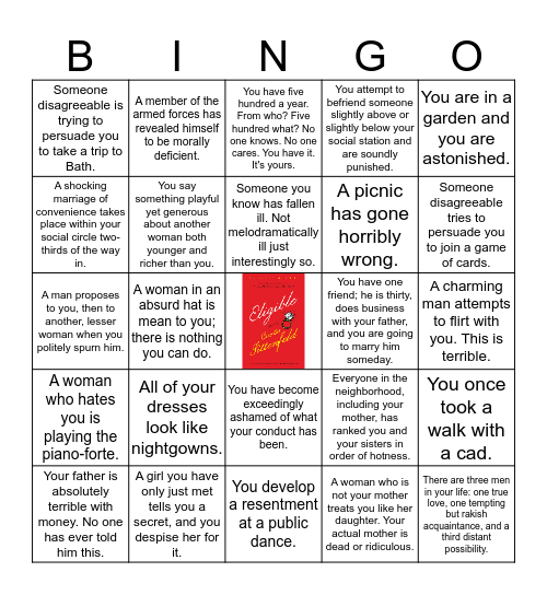 #EligibleBook Bingo Card