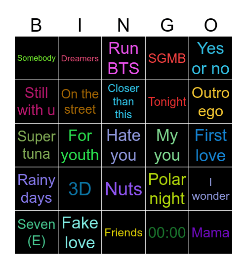 __Tanii__7 Bingo Card