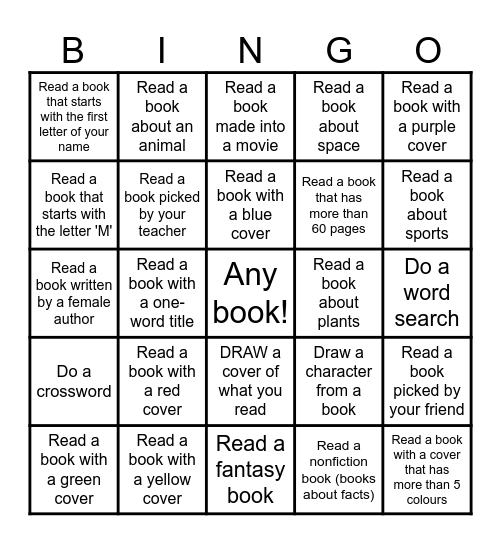 READING BINGO Card