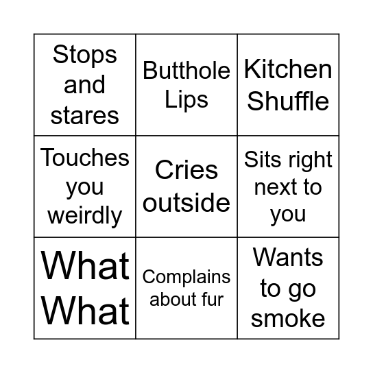 Nana Bingo Card