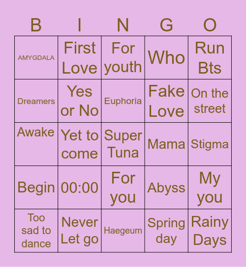 @debujoy_wins Bingo Card