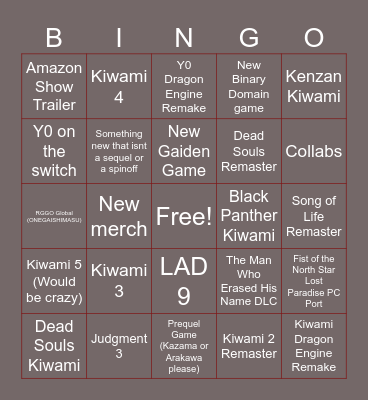 RGG Summit September 2024 Bingo Card