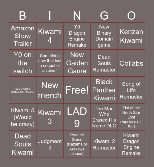 RGG Summit September 2024 Bingo Card