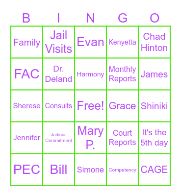 CFS BINGO Card