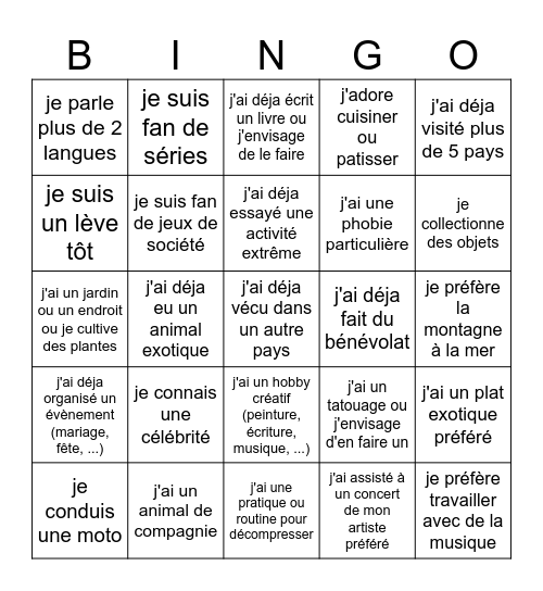 Bingo de la team digitale RH Bingo Card