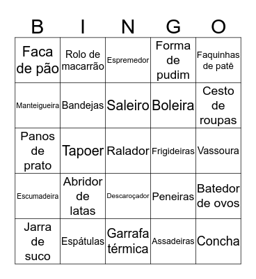 BINGO DA JÉSSICA Bingo Card