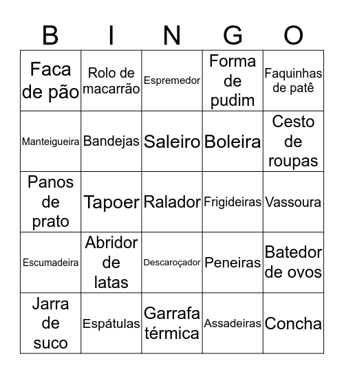 BINGO DA JÉSSICA Bingo Card
