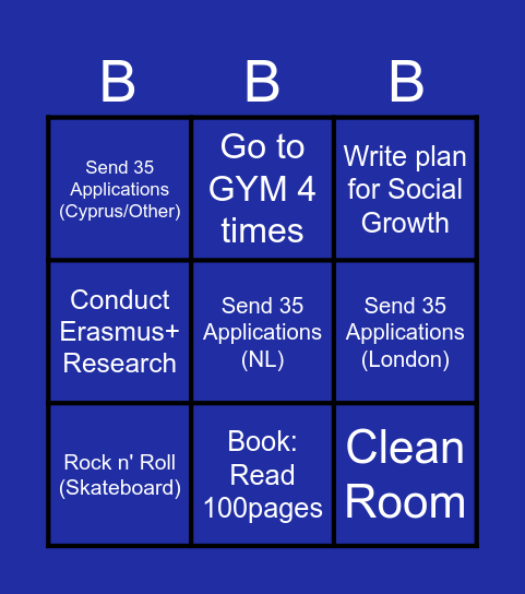 Weekly Bingo Card