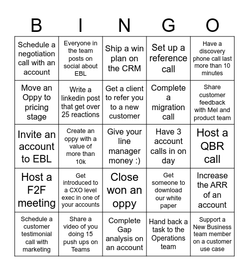 CSM Bingo Card