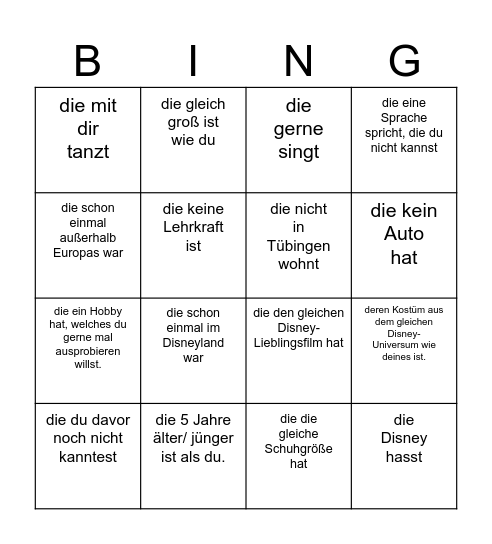 Geburtstagsbingo. Finde eine Person, ... Bingo Card