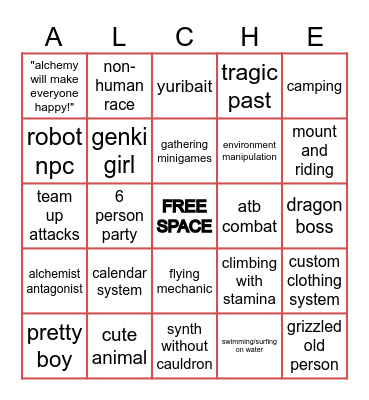 atelier yumia showcase Bingo Card
