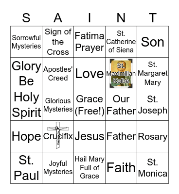 Rosary Bingo Card