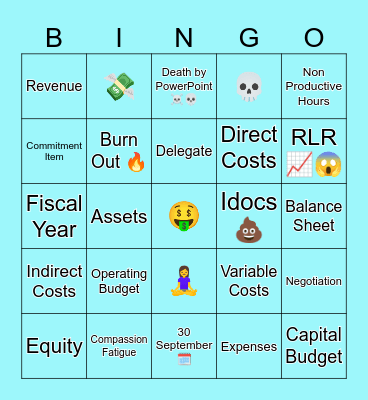 Resource Management Bingo Card