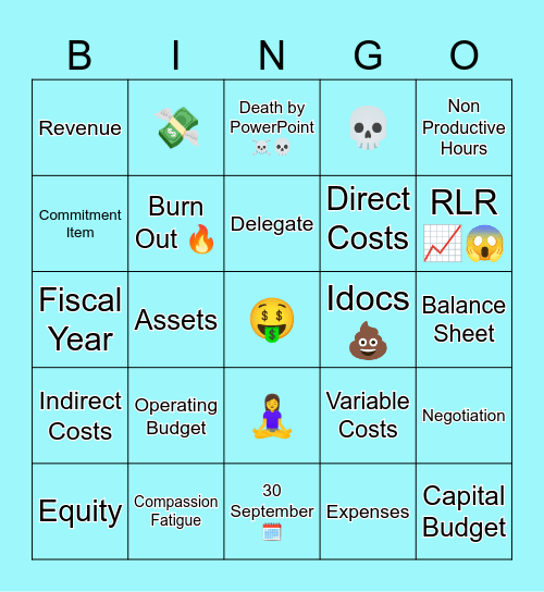 Resource Management Bingo Card