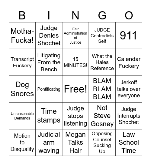Neighbor Wars! Bingo Card