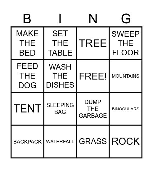 UNIT 6 Bingo Card